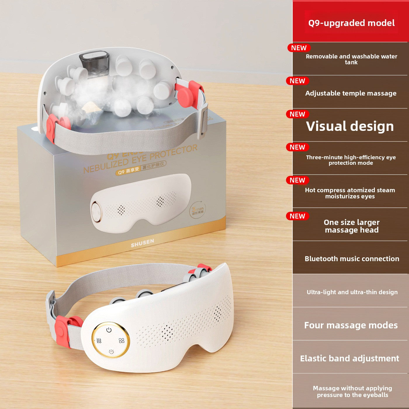 Steam Atomizing Eye Massager with Hot Cold Compress